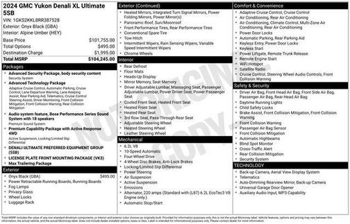 Onyx Black 2024 GMC Yukon XL Denali Ultimate