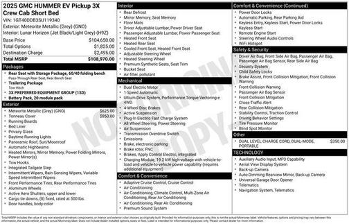 Meteorite Metallic (Grey) 2025 GMC HUMMER EV Pickup 3X