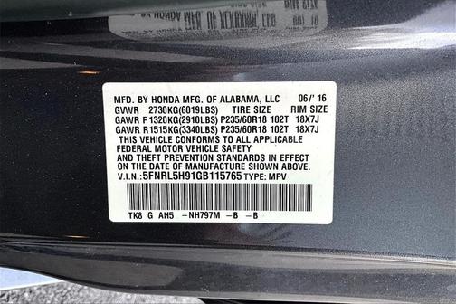 2016 Honda Odyssey Touring Elite