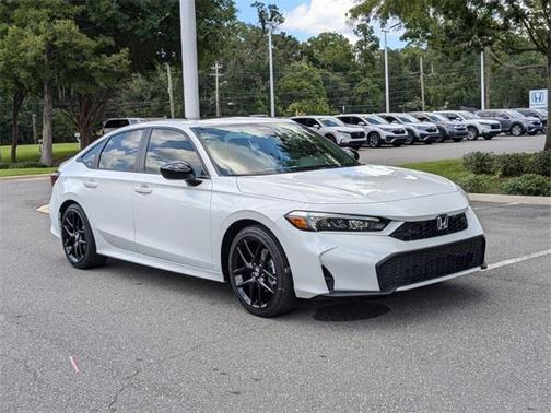 Platinum White Pearl 2026 Honda Civic Hybrid Sport Sedan