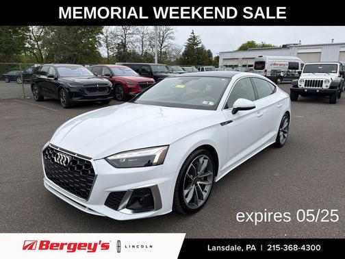Glacier White Metallic 2022 Audi A5 Sportback 45 S Line Premium Plus