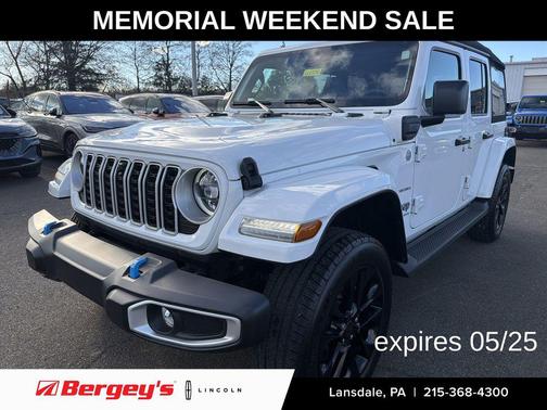 Bright White Clearcoat 2024 Jeep Wrangler 4xe Sahara
