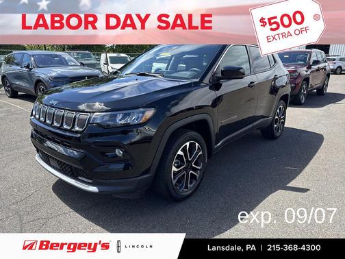 Diamond Black Crystal Pearlcoat 2022 Jeep Compass Limited