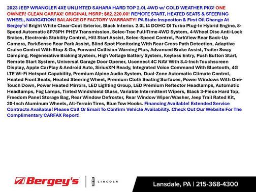 Bright White Clearcoat 2023 Jeep Wrangler 4xe Sahara