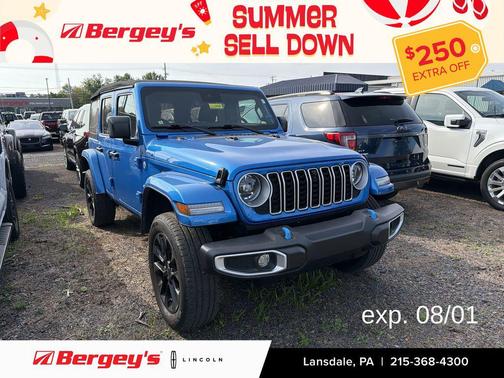 Hydro Blue Pearlcoat 2024 Jeep Wrangler 4xe Sahara