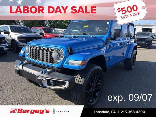 Hydro Blue Pearlcoat 2024 Jeep Wrangler 4xe Sahara
