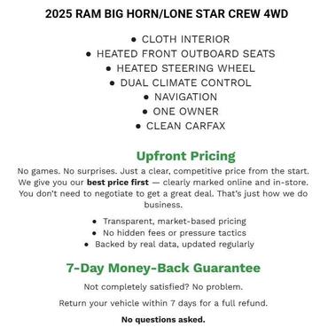 Bright White Clearcoat 2025 RAM 1500 Big Horn/Lone Star