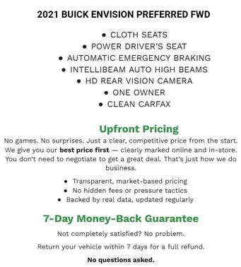 Dark Moon Blue Metallic 2021 Buick Envision FWD Preferred