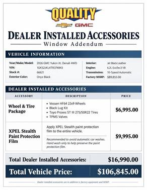 Onyx Black 2026 GMC Yukon XL Denali