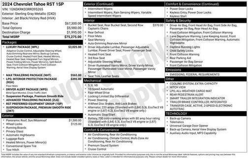 2024 Chevrolet Tahoe 4WD RST
