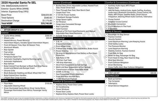 2020 Hyundai SANTA FE SEL 2.4