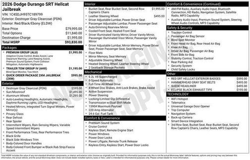2026 Dodge Durango SRT Jailbreak AWD