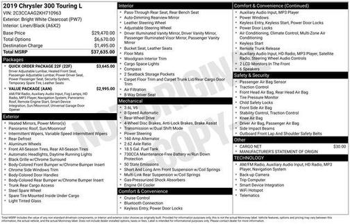 2019 Chrysler 300 Touring