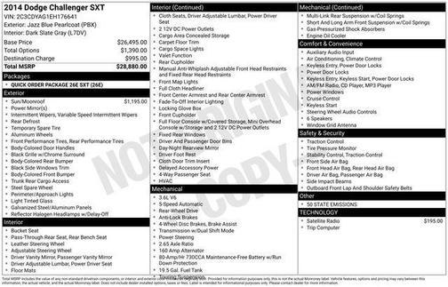 Jazz Blue Pearlcoat 2014 Dodge Challenger SXT