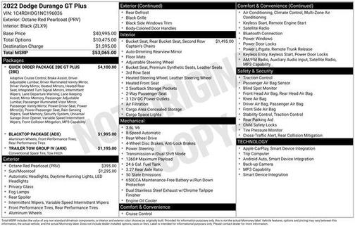 Octane Red Pearlcoat 2022 Dodge Durango GT Plus