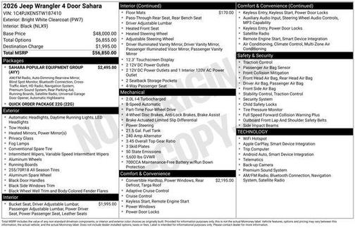 2026 Jeep Wrangler 4-Door Sahara 4x4