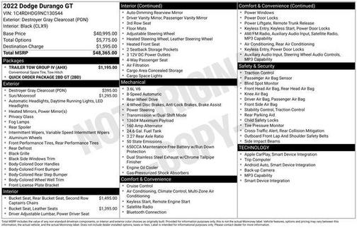 2022 Dodge Durango GT RWD