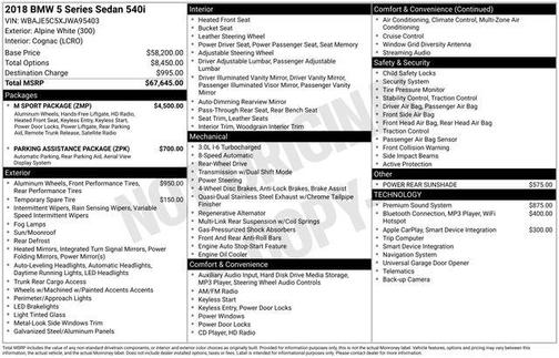 2018 BMW 540 540i