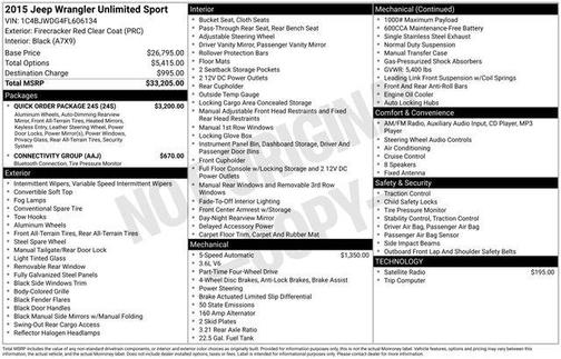 2015 Jeep Wrangler Unlimited Sport