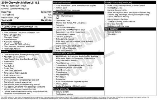 2020 Chevrolet Malibu 1LS