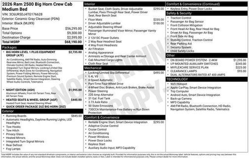 2026 RAM 2500 Big Horn Crew Cab 4x4 6'4' Box