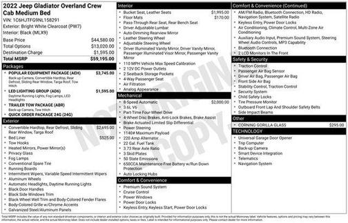 Bright White Clearcoat 2022 Jeep Gladiator Overland