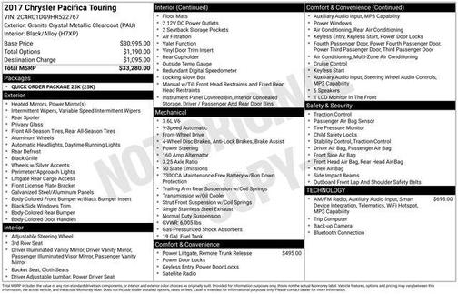 2017 Chrysler Pacifica Touring