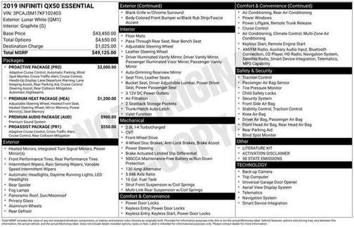 2019 INFINITI QX50 ESSENTIAL