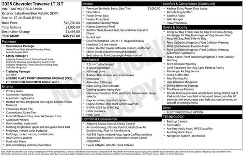 2025 Chevrolet Traverse LT