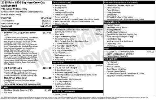 2025 RAM 1500 Big Horn/Lone Star
