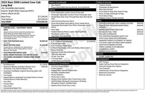 2022 RAM 3500 Limited Crew Cab 4x4 8' Box