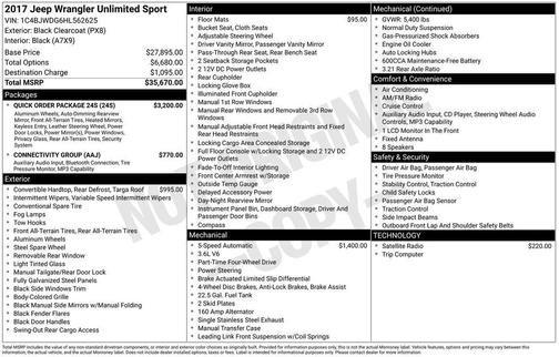 2017 Jeep Wrangler Unlimited Sport