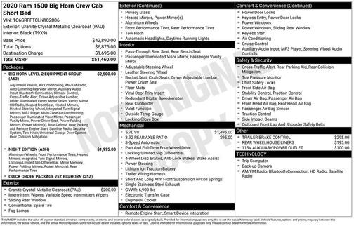 2020 RAM 1500 Big Horn/Lone Star