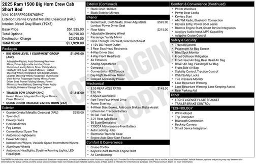 2025 RAM 1500 Big Horn/Lone Star
