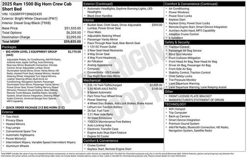 2025 RAM 1500 Big Horn/Lone Star