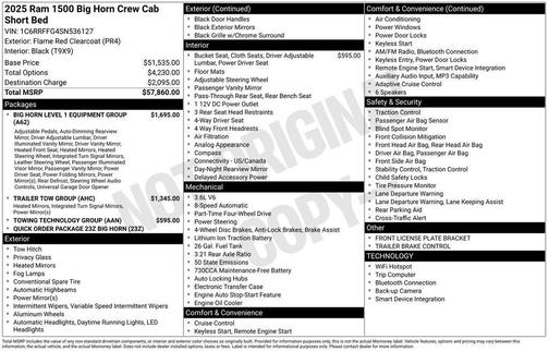 2025 RAM 1500 Big Horn/Lone Star