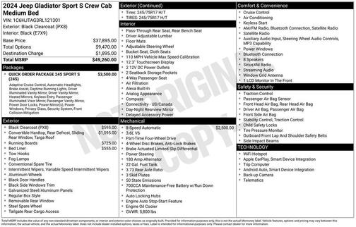 2024 Jeep Gladiator Sport S