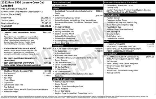 2022 RAM 2500 Laramie Crew Cab 4x4 8' Box