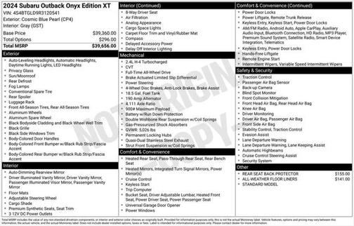 2024 Subaru Outback Onyx Edition XT