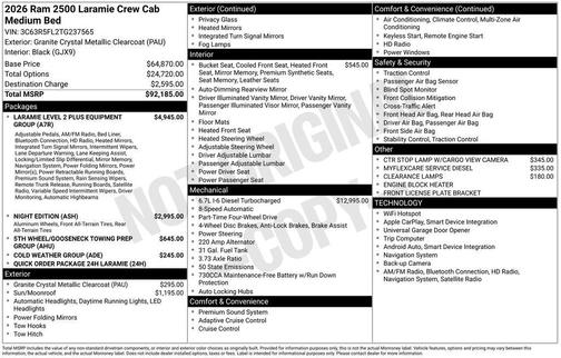 2026 RAM 2500 Laramie Crew Cab 4x4 6'4' Box