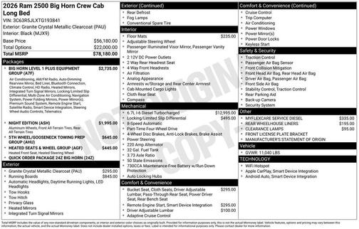 2026 RAM 2500 Big Horn