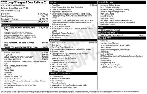 Black Clearcoat 2026 Jeep Wrangler Rubicon