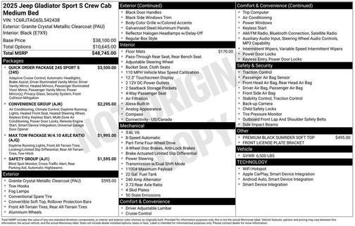 2025 Jeep Gladiator Sport S