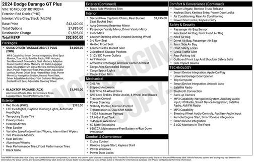 Red Oxide 2024 Dodge Durango GT Plus