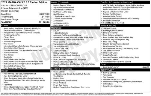 2022 Mazda CX-5 2.5 S Carbon Edition