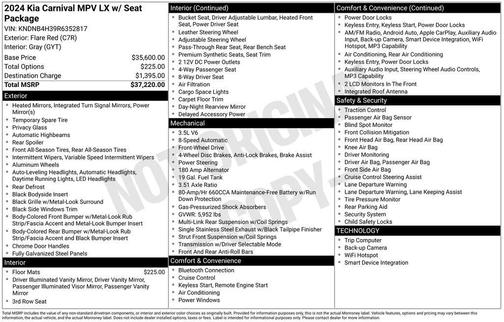 Flare Red 2024 Kia Carnival LX