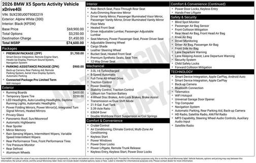 Alpine White 2026 BMW X5 xDrive40i
