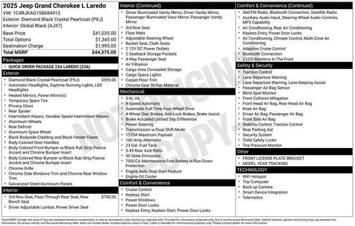 2025 Jeep Grand Cherokee L Laredo