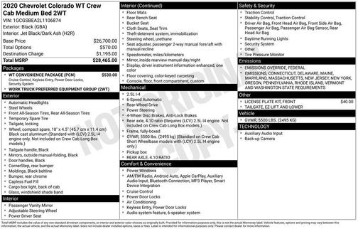 2020 Chevrolet Colorado WT