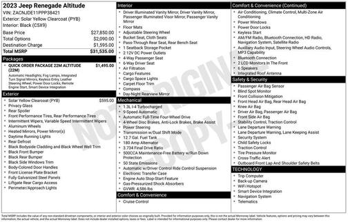2023 Jeep Renegade Altitude